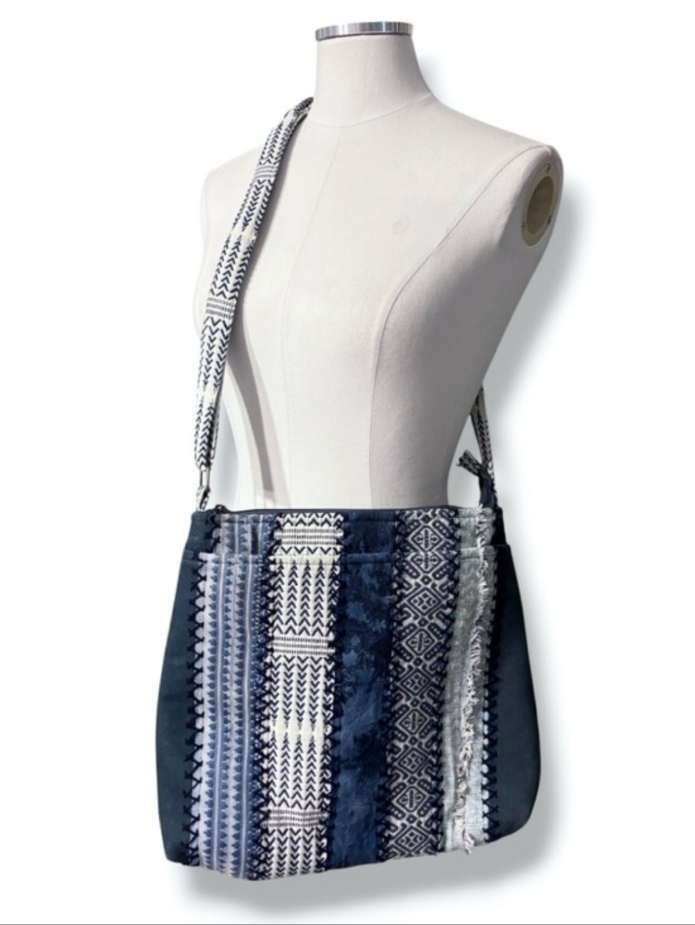 DEMDACO Your Journey Indigo Denim Crossbody Bag